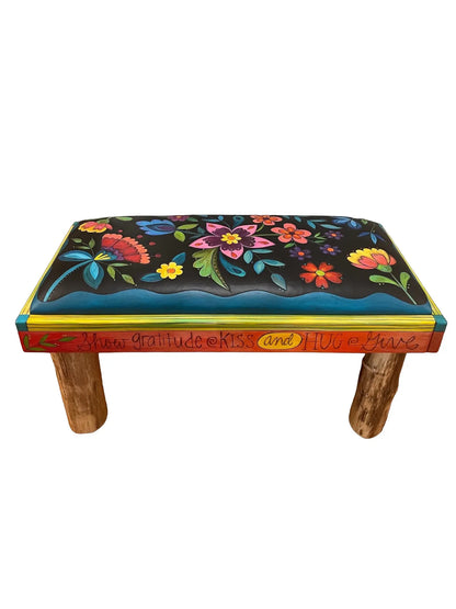 Floral Quilted Bench