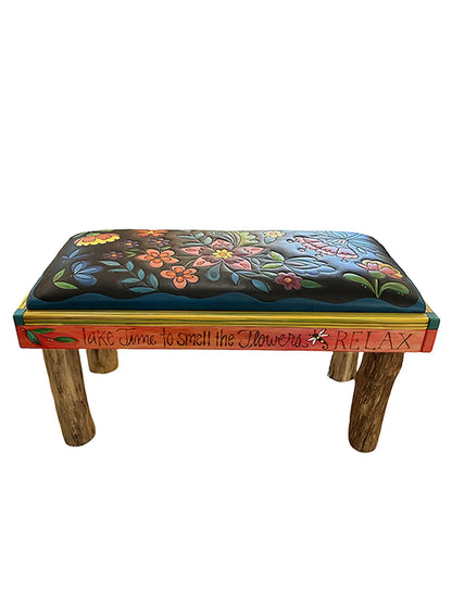 Floral Quilted Bench