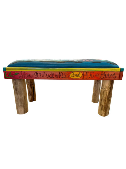 Floral Quilted Bench