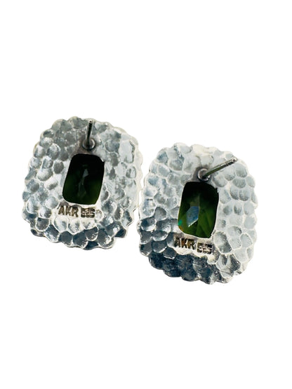 Lime Green Quartz Sterling Bead Earring