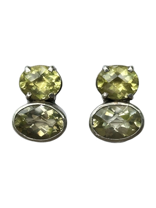 Lemon Citrine & Peridot Sterling Silver Post Earrings
