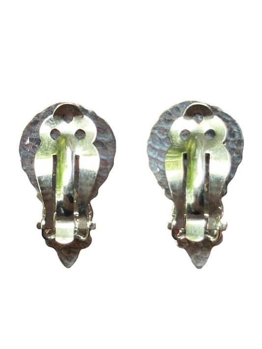Blue Floral Clip Earring