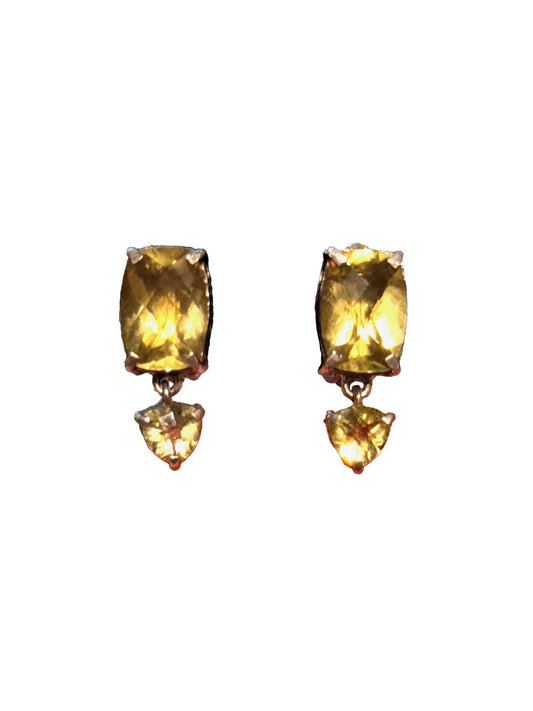 Lemon Citrine Clip Earrings