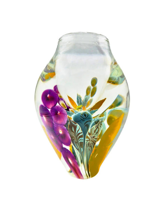 Purple Hollyhock Vase – Handblown Glass