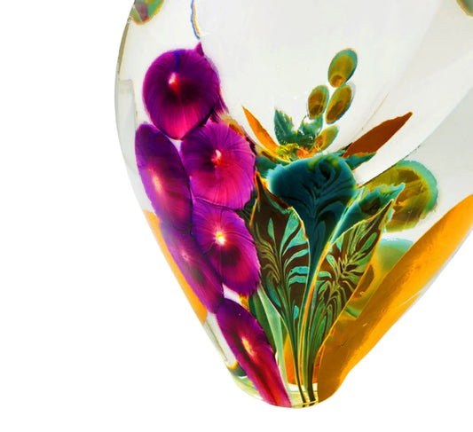 Purple Hollyhock Vase – Handblown Glass
