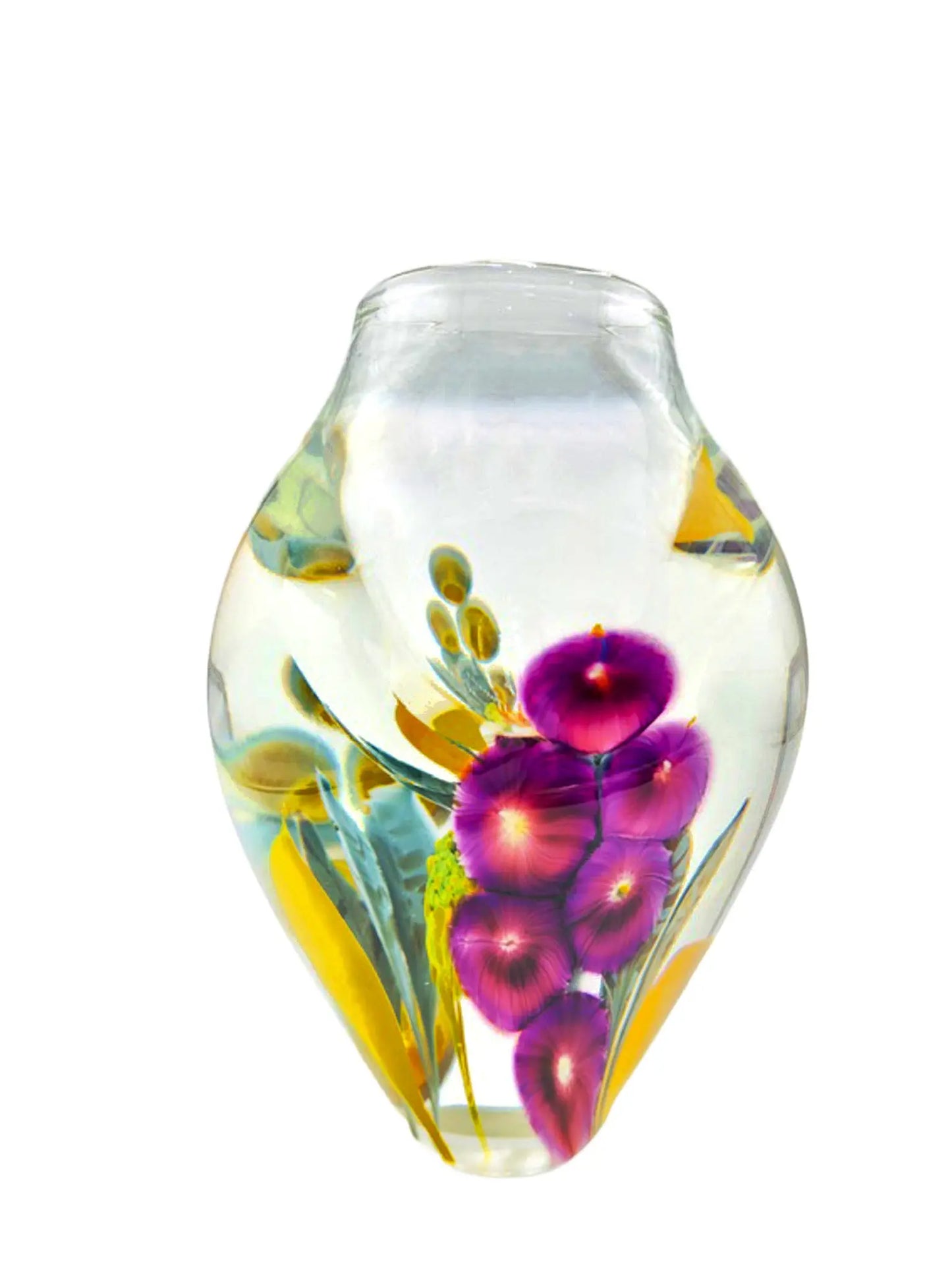 Purple Hollyhock Vase – Handblown Glass
