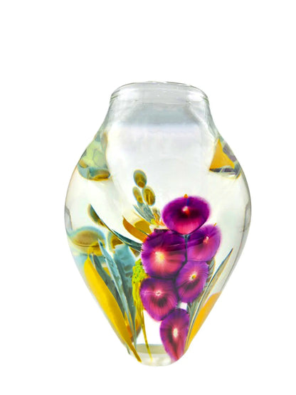 Purple Hollyhock Vase – Handblown Glass