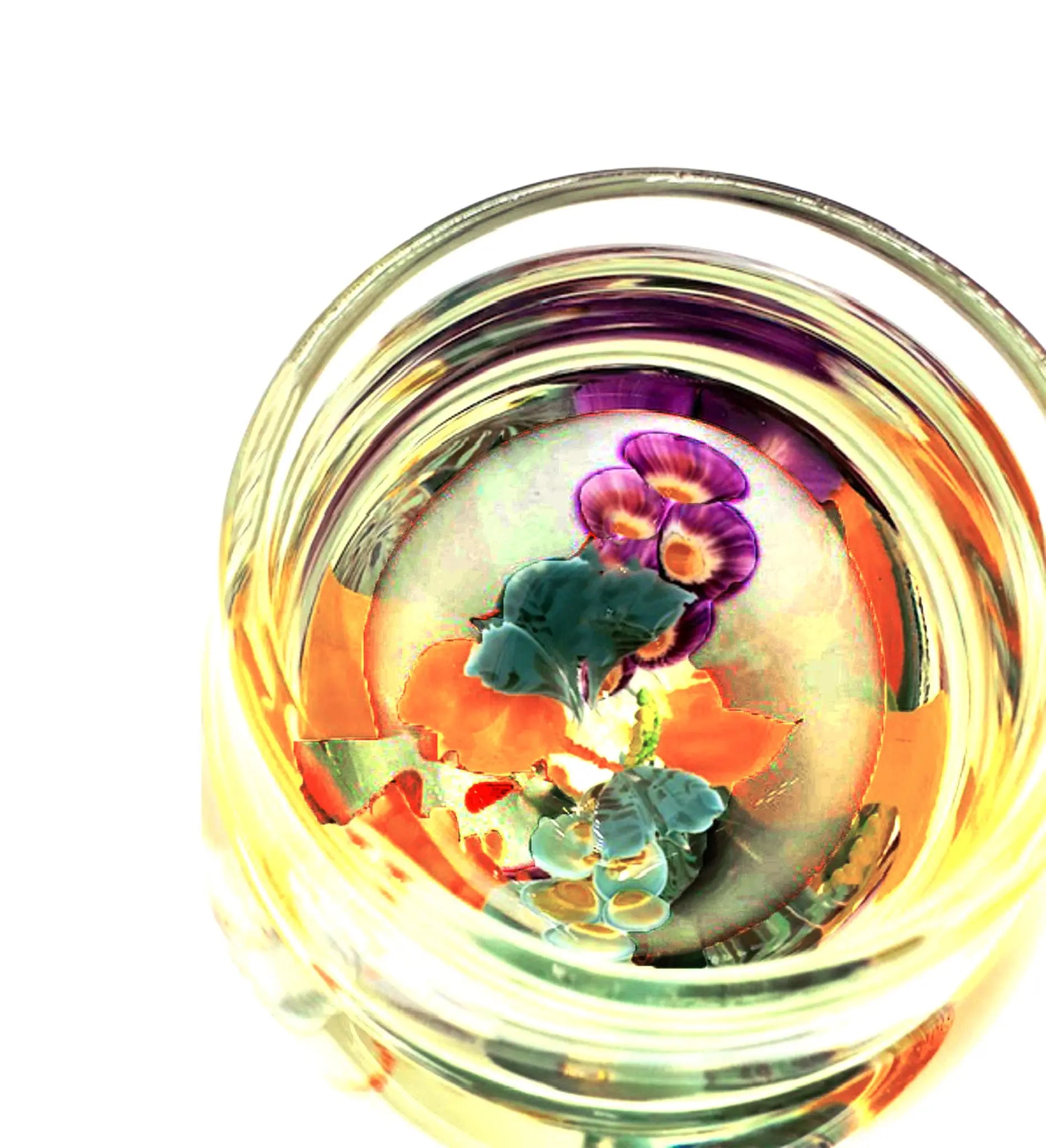 Purple Hollyhock Vase – Handblown Glass