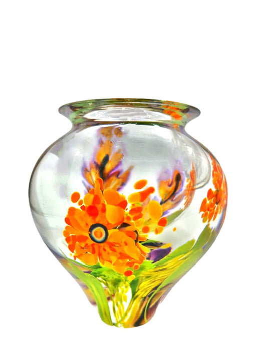Sunflower and Gladiola Vase – Handblown Glass