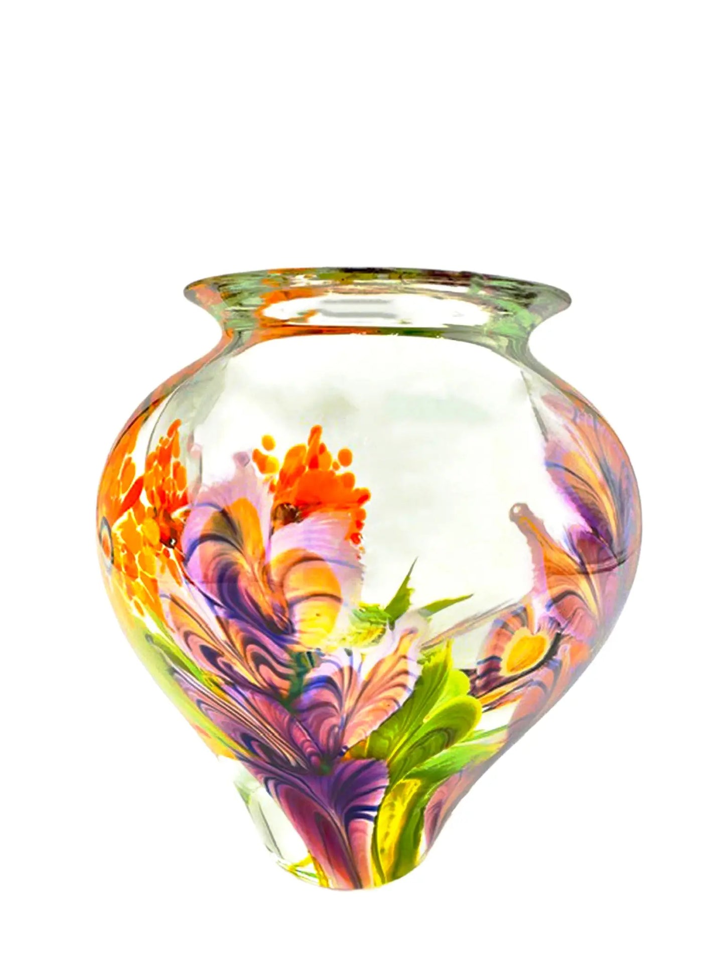Sunflower and Gladiola Vase – Handblown Glass