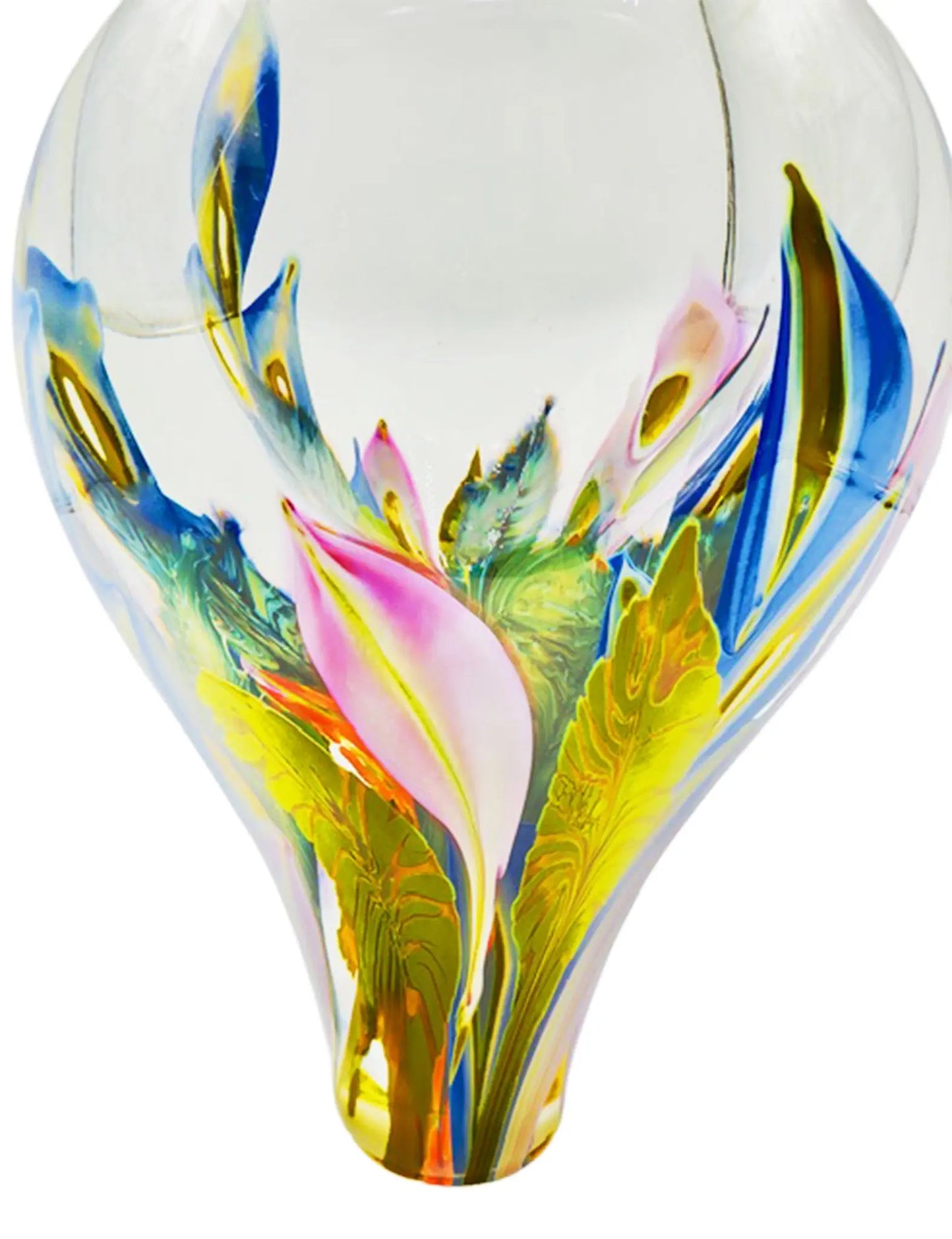 Periwinkle and Anthurium Vase – Handblown Glass