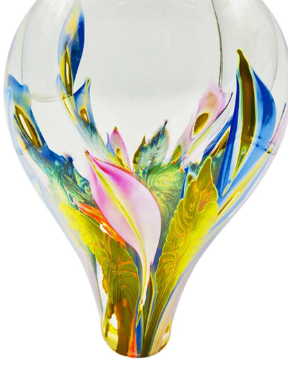 Periwinkle and Anthurium Vase – Handblown Glass