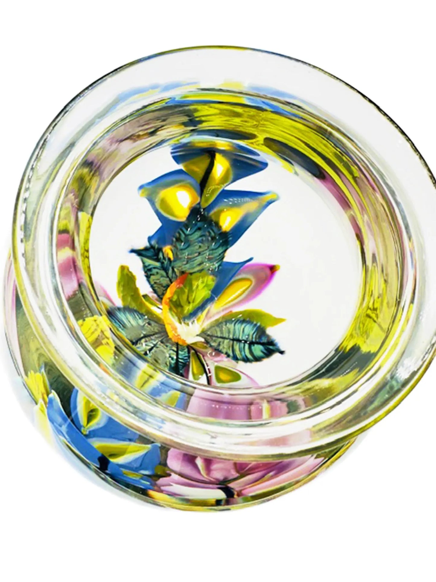 Periwinkle and Anthurium Vase – Handblown Glass