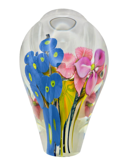 Pink, Yellow and Blue Glass Floral Bouquet Vase – Handblown Glass