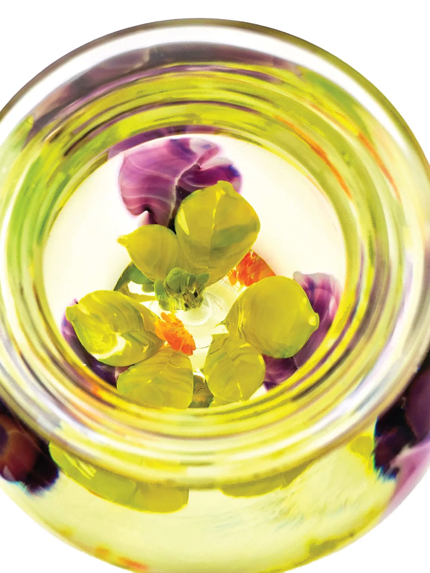 Purple Tri-Clematis Vase – Handblown Glass