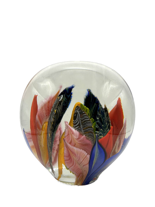 Blossoming Fire Glass Paperweight – Handblown Glass