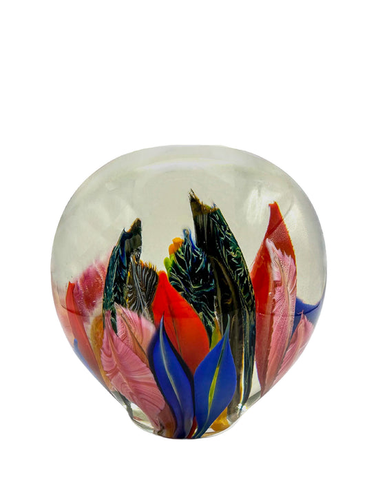 Blossoming Fire Glass Paperweight – Handblown Glass