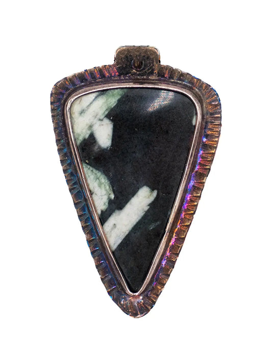 Triangular Chinese Writing Stone Earrings