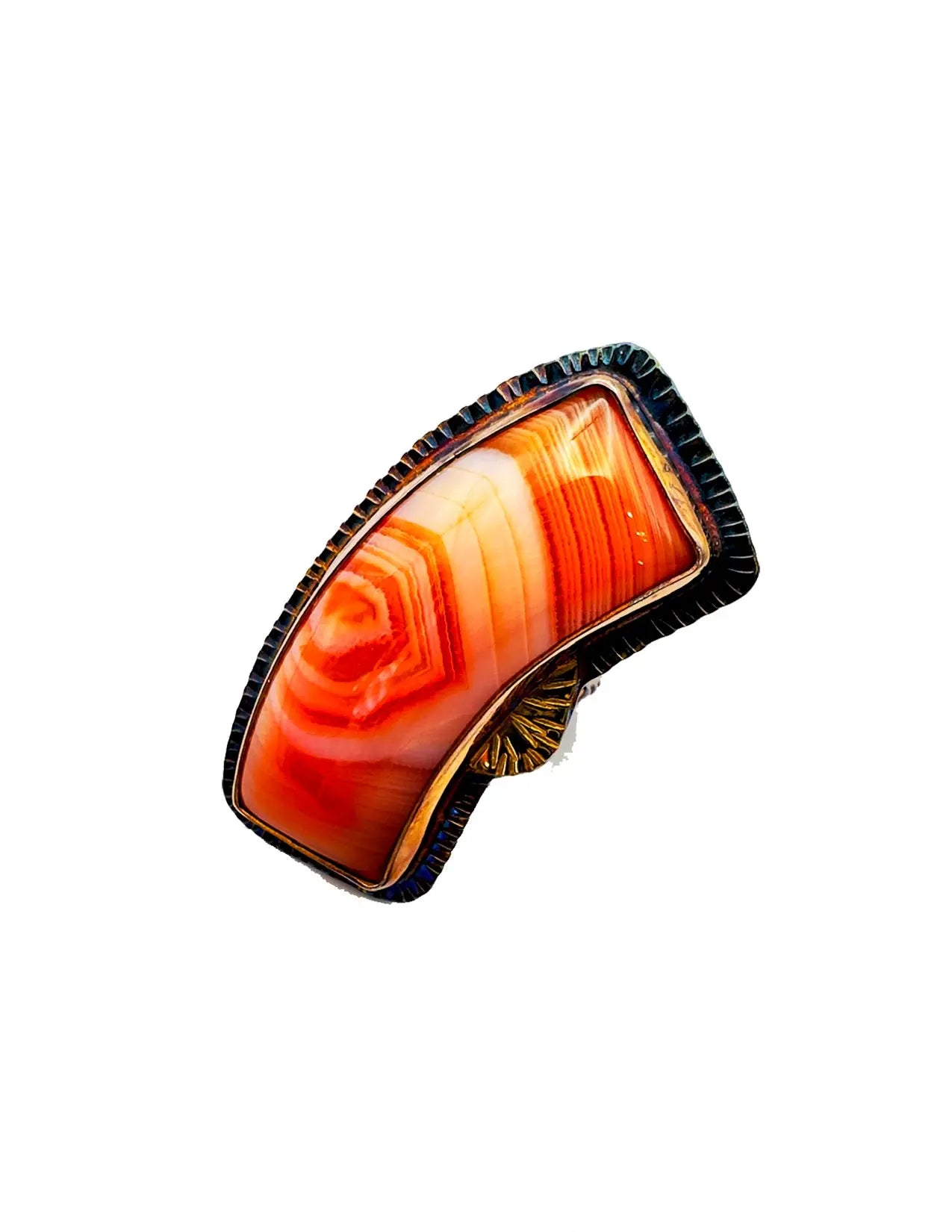 Banded Carnelian Agate Ring – Size 8