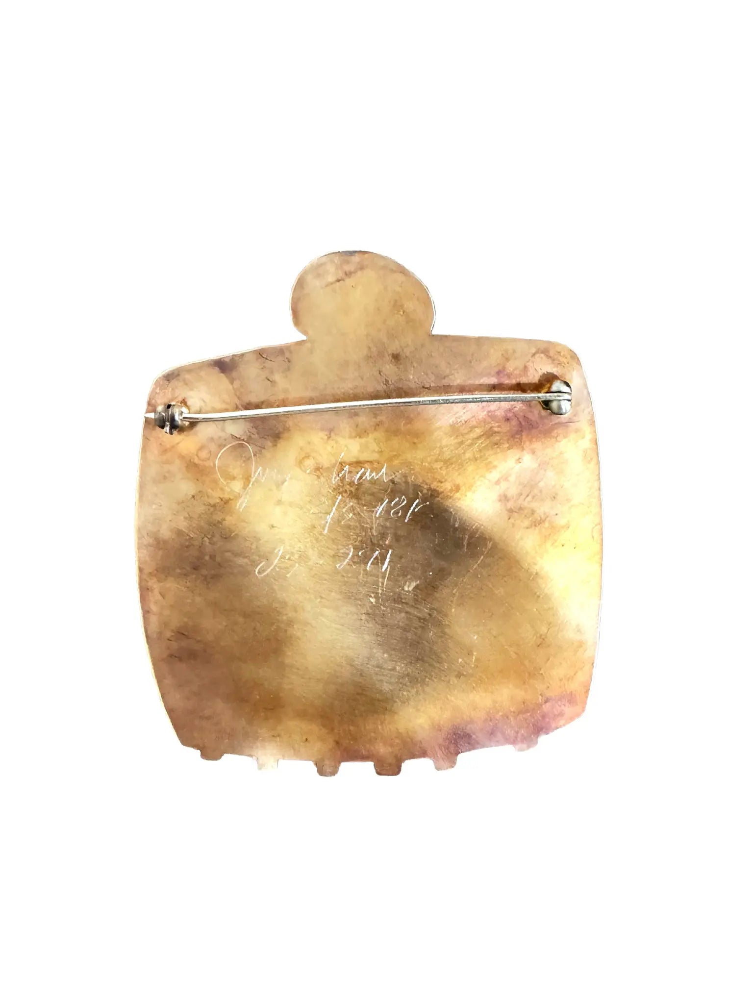 "Gilded Age" Handcrafted Enamel Brooch with Sterling Silver & Gold