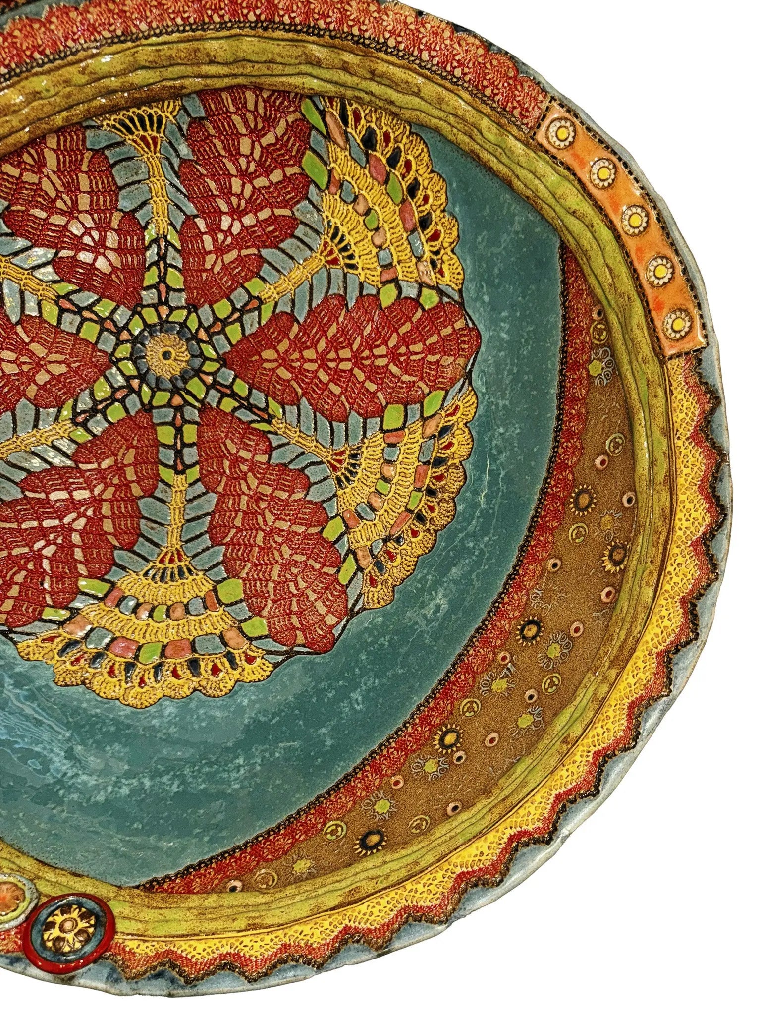 Radiant Bloom Ceramic Statement Bowl