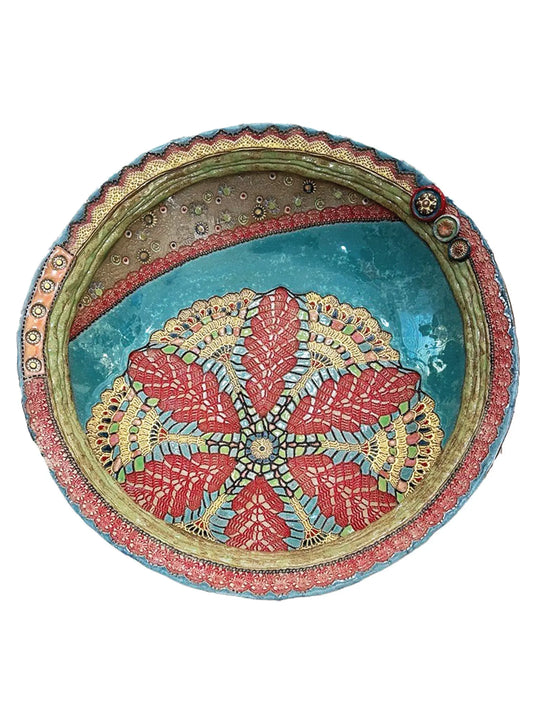 Radiant Bloom Ceramic Statement Bowl