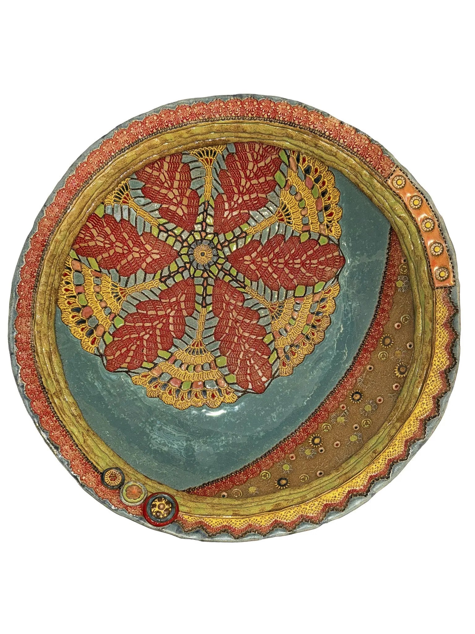 Radiant Bloom Ceramic Statement Bowl