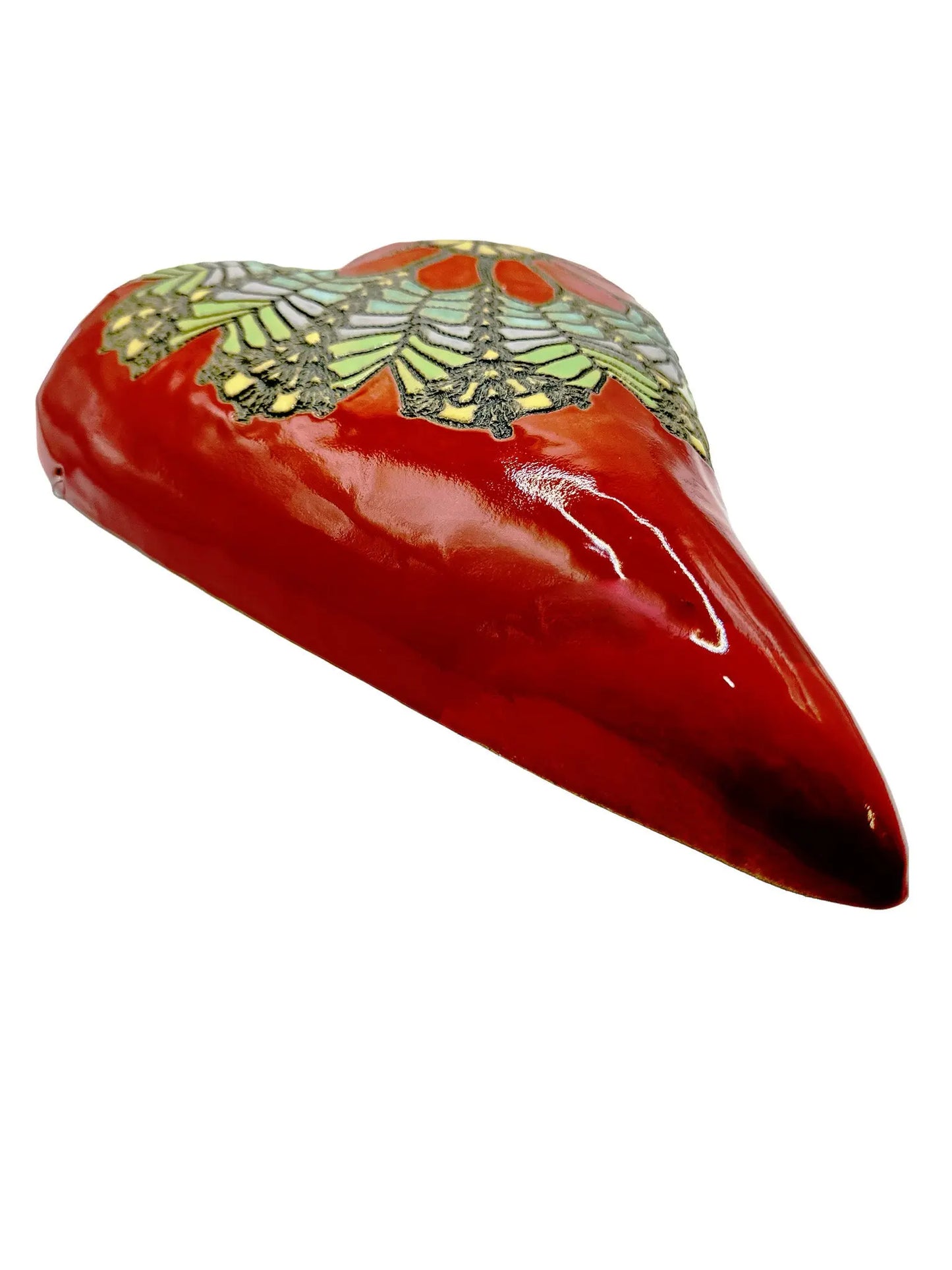 Red Daisy Ceramic Heart