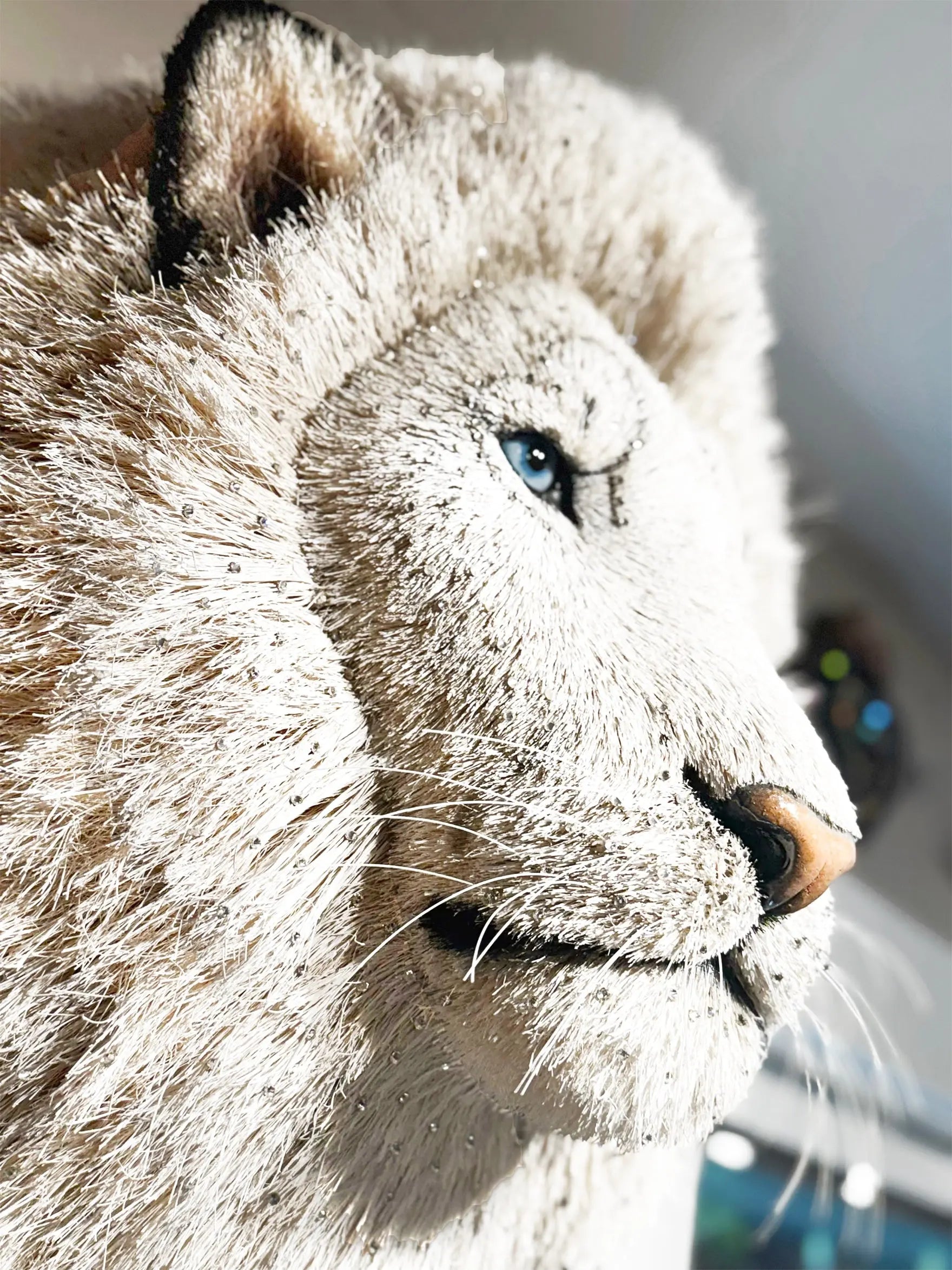 White Lion Head Sculpture