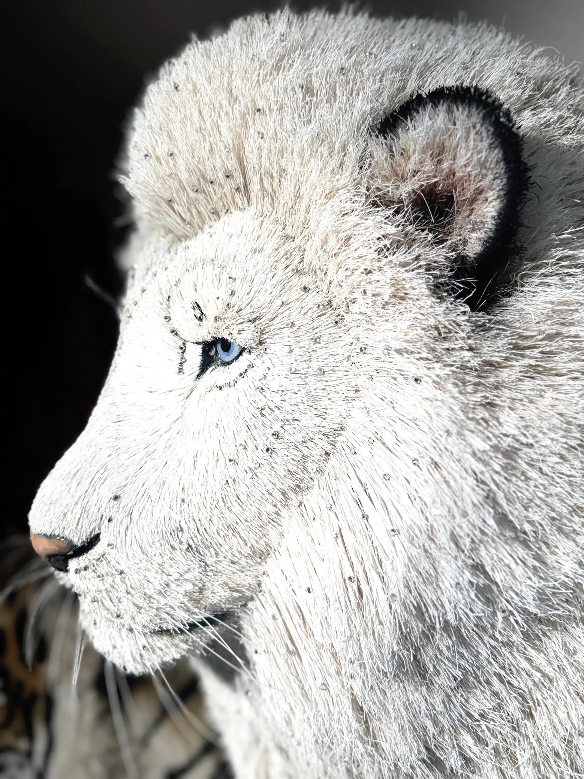 White Lion Head Sculpture