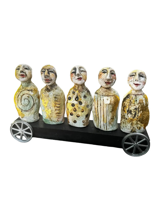 Wheels of Whimsy Ceramic Sculpture