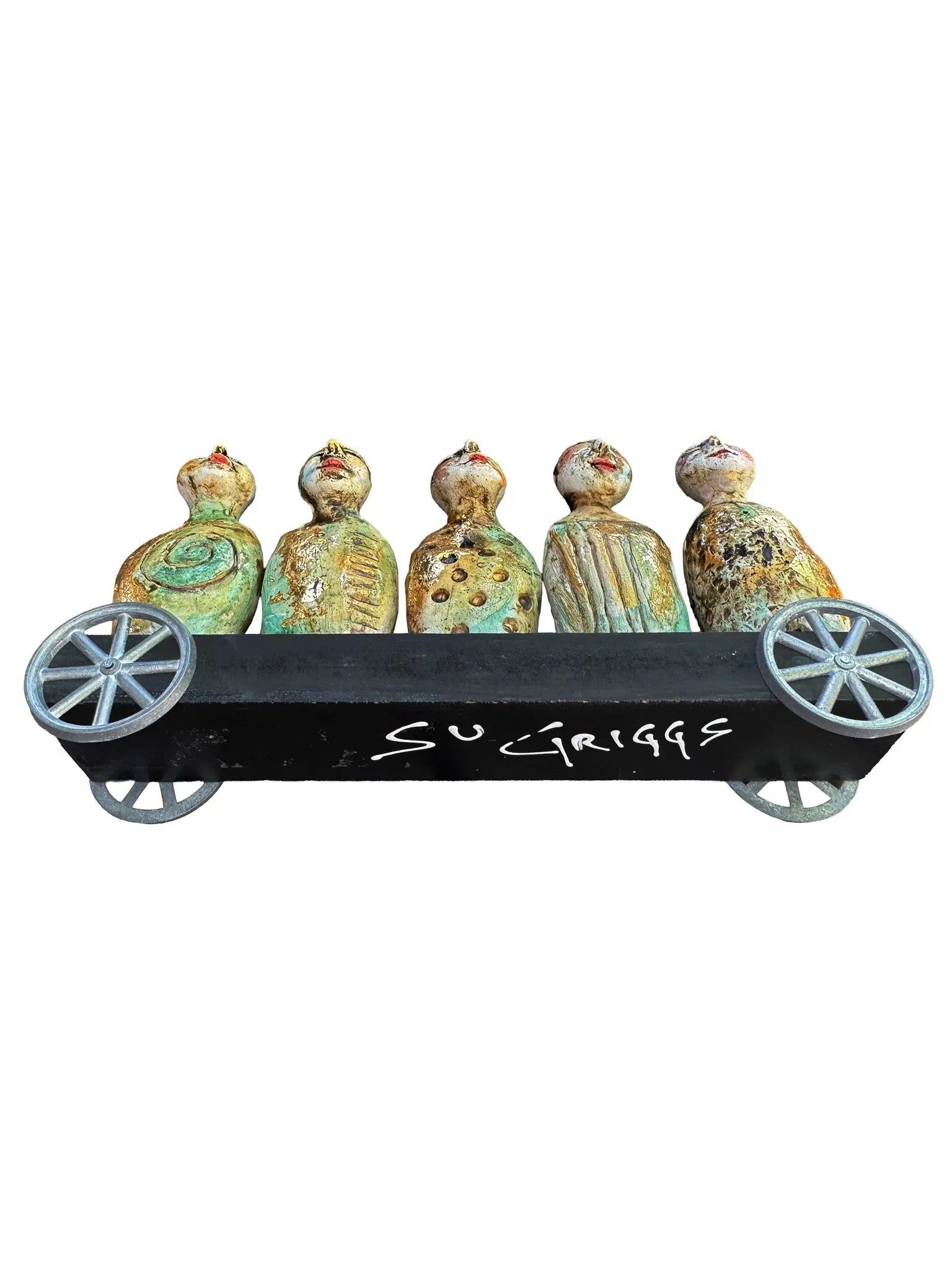 Wheels of Whimsy Ceramic Sculpture