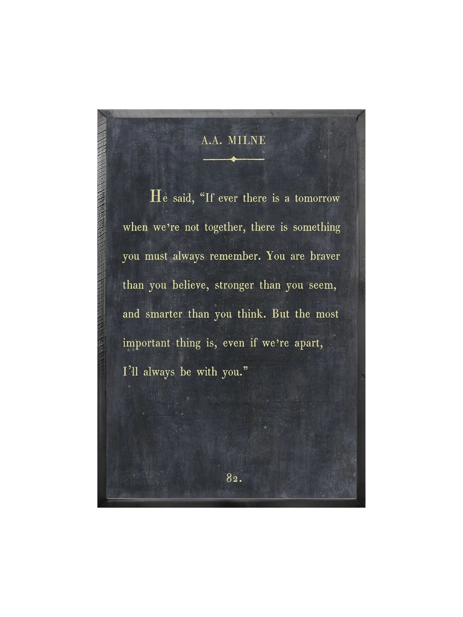 A.A. Milne Charcoal Wood Art