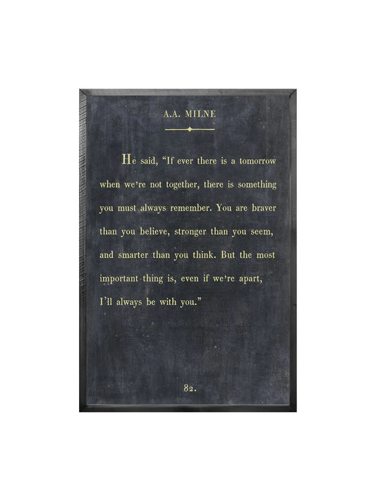 A.A. Milne Charcoal Wood Art