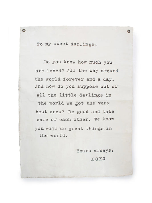 Canvas Wall Tarp – To My Sweet Darlings