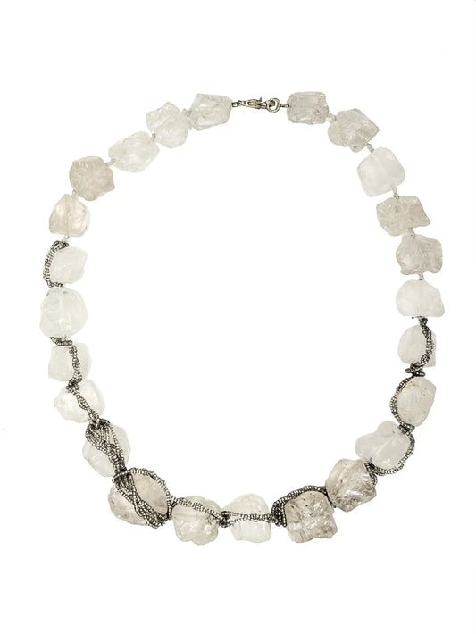Chunky Quartz Wire Wrap Necklace