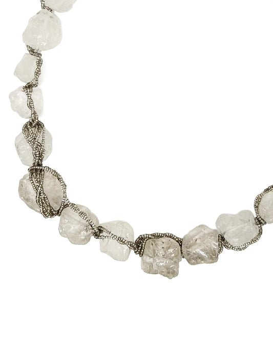 Chunky Quartz Wire Wrap Necklace