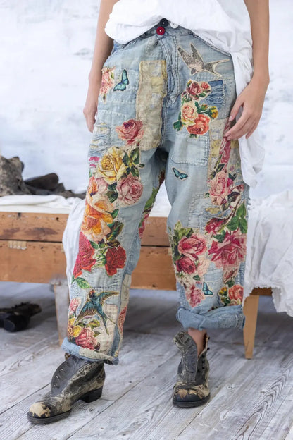 Pants 521 - Quilts & Roses Miners Pants - Faded Indigo