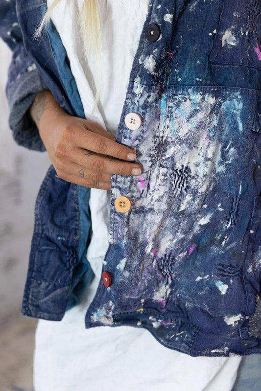 Jacket 908 Workwear Paint Splatter Crop Tancy Coat