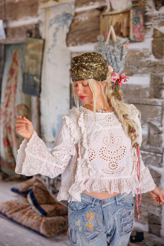 Top 2194 Hermione Eyelet Blouse - Moonlight
