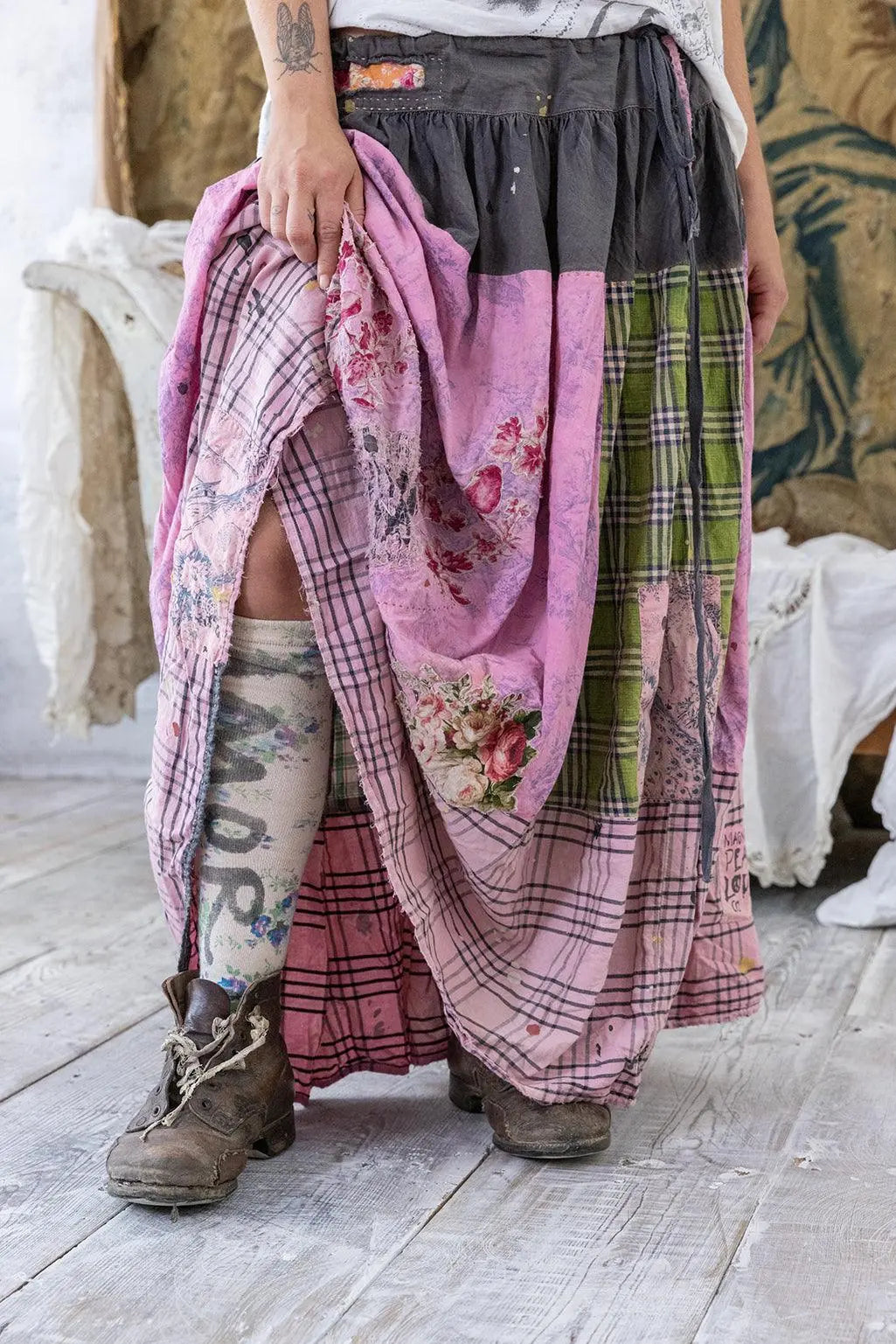 Skirt 152 Patchwork Friendship Skirt - Guava Party