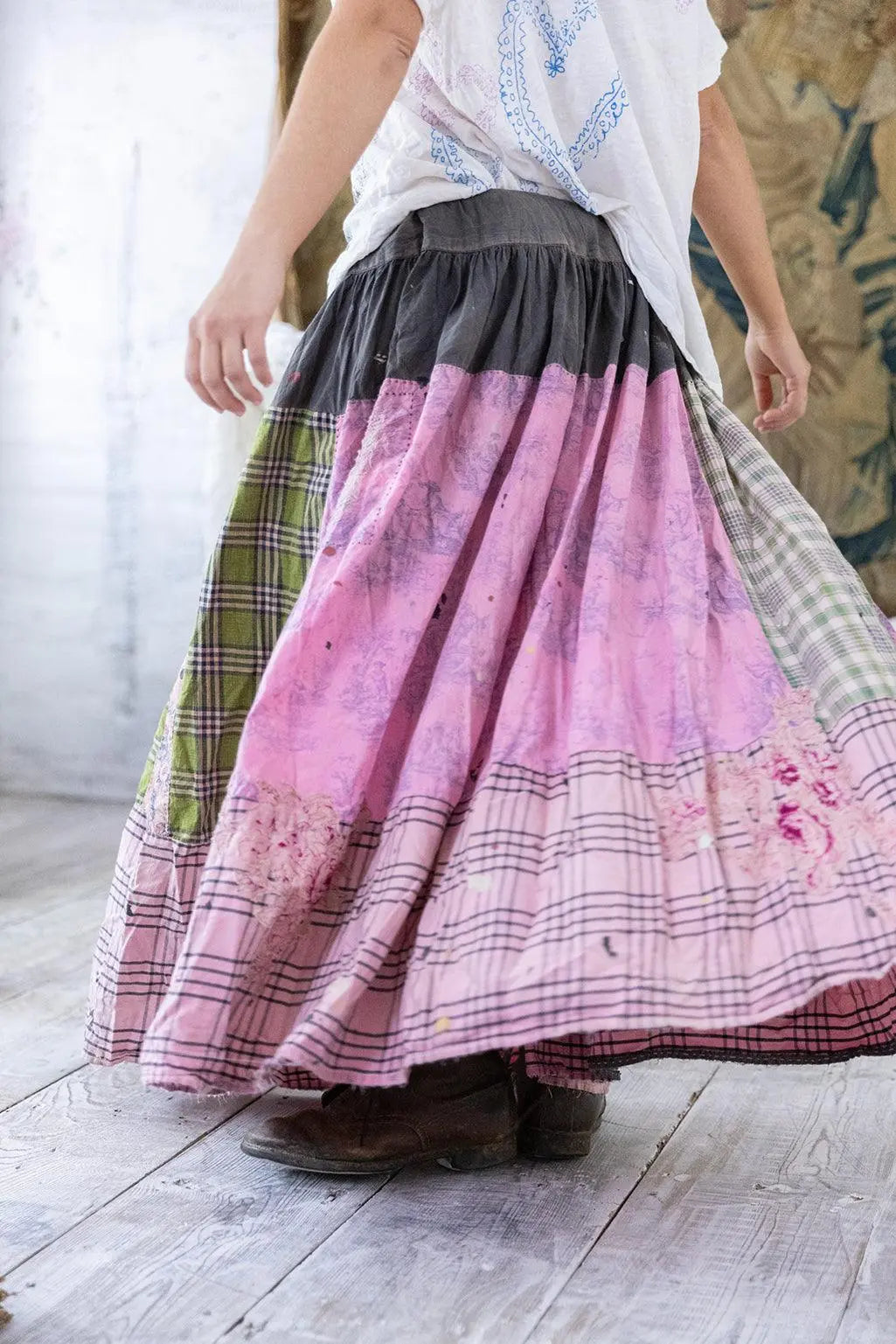 Skirt 152 Patchwork Friendship Skirt - Guava Party