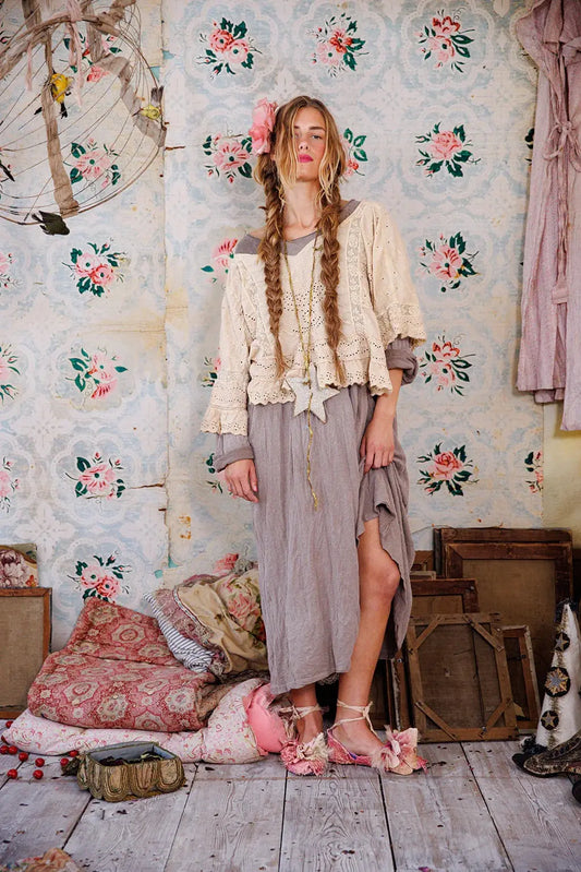Top 2186 Eyelet Rosemary Blouse - Aged