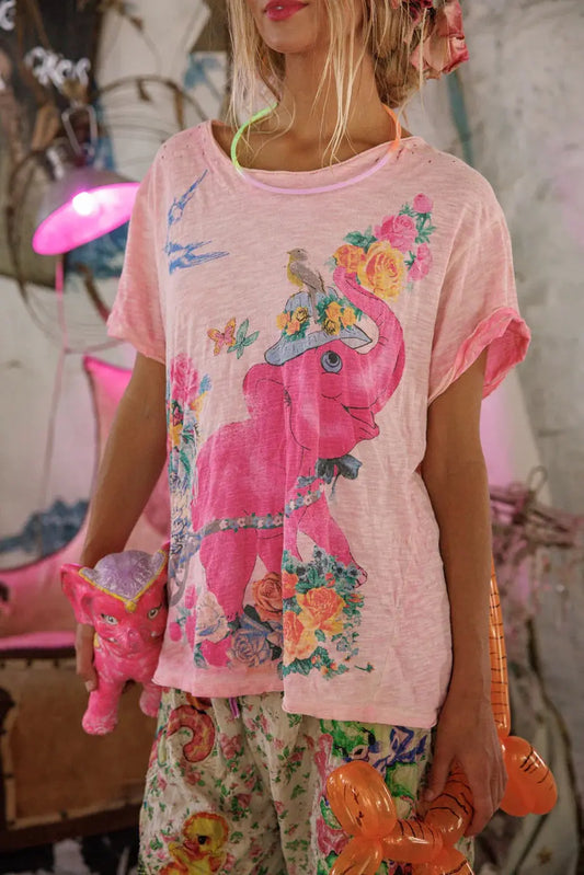 Top 2329 Special Delivery T-shirt - Azalea Dip Dye