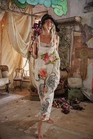 Overalls 176 Birch Floral Love Overalls - Moon