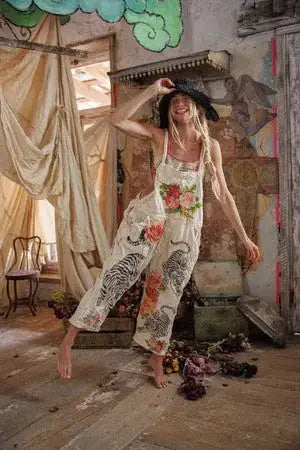 Overalls 176 Birch Floral Love Overalls - Moon