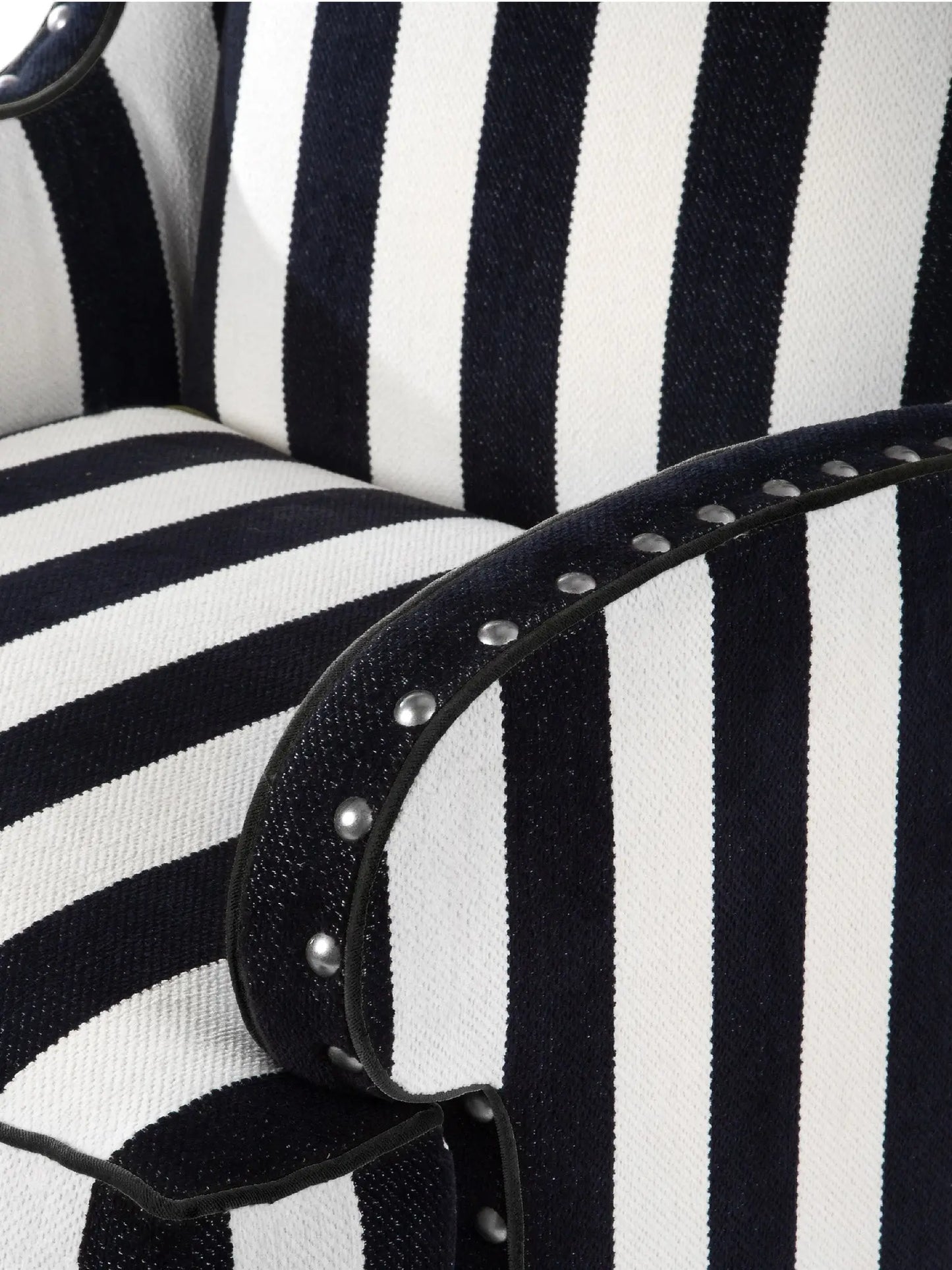 Marquee Black Stripe Chenille Wing Chair