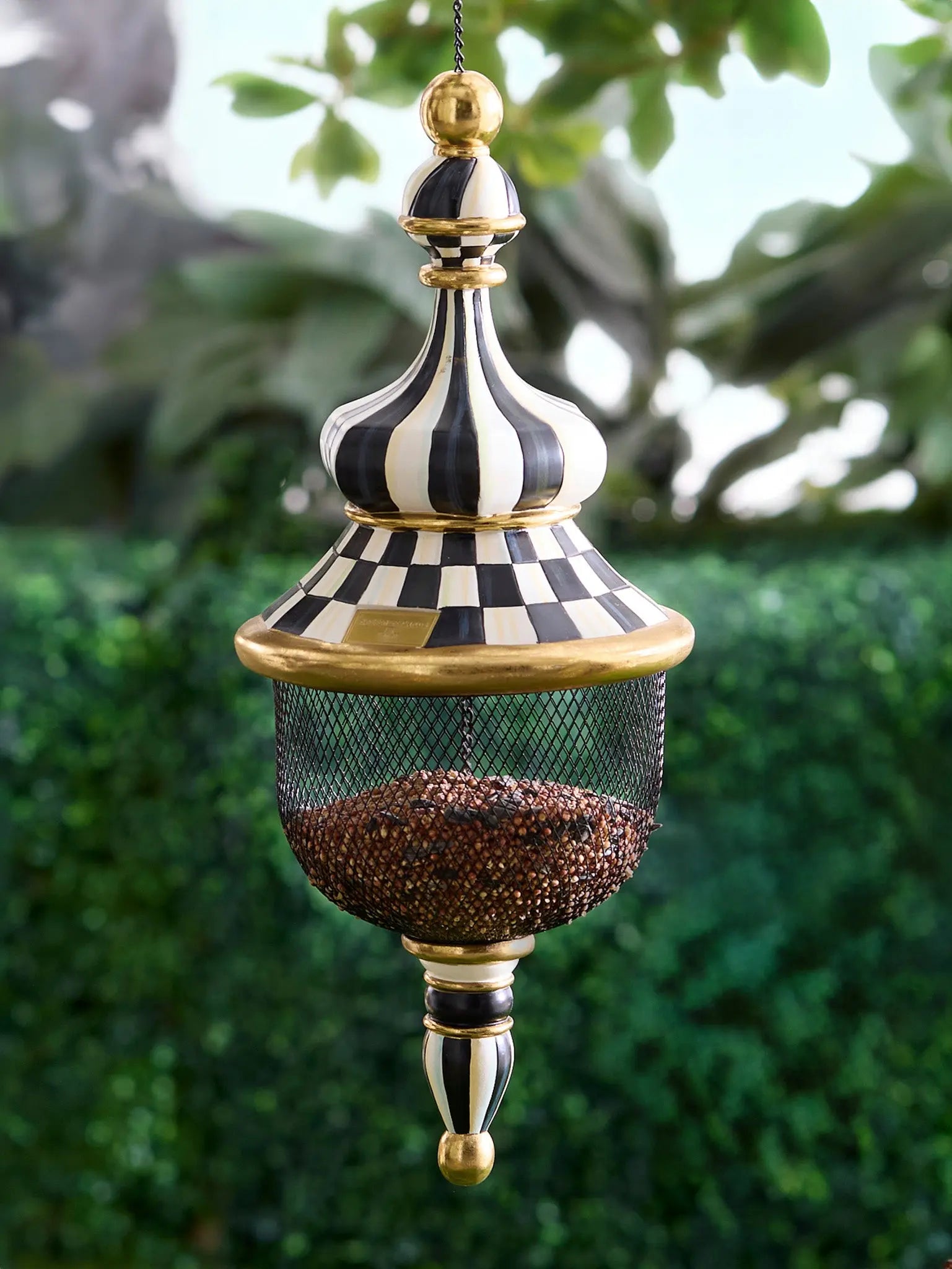 Courtly Check Pendant Bird Feeder
