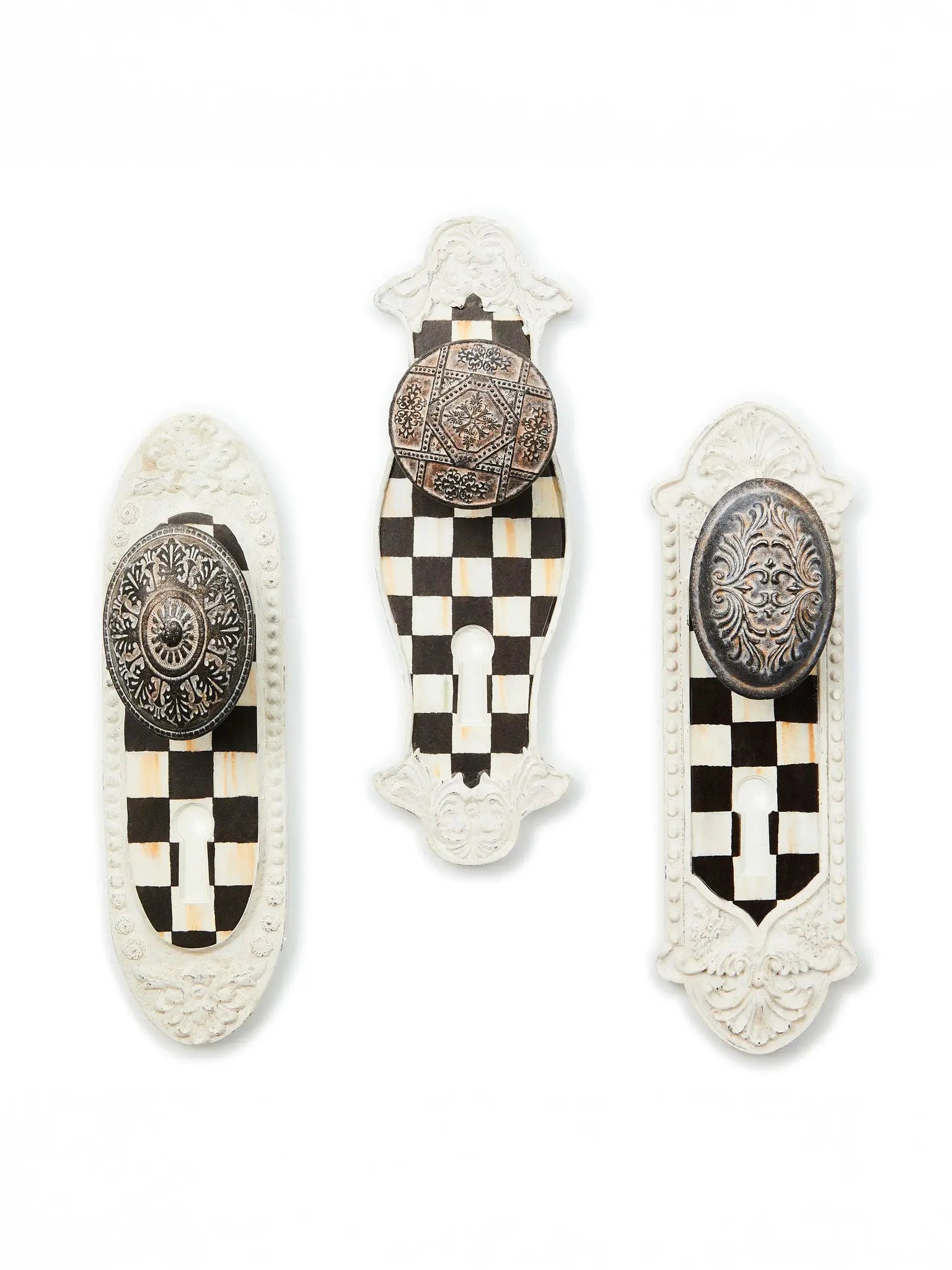 Courtly Door Knob Hooks, Set of 3