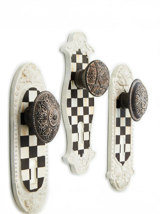 Courtly Door Knob Hooks, Set of 3